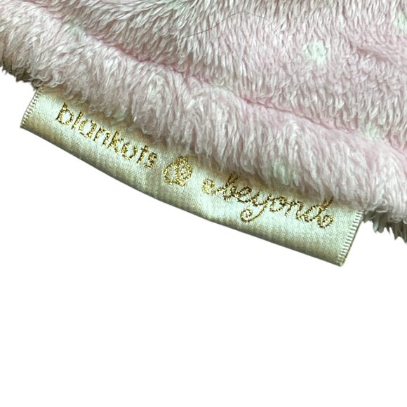 BLANKETS & BEYOND Security Blanket Plush Bunny Lovie Pink w White Polka Dots - Picture 6 of 7